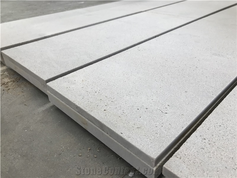 China Polar White Travertine Sandblasted Tiles