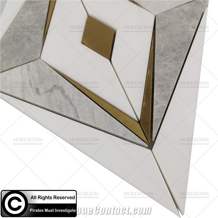 Ariston Water Jet Marble Inlay Mosaic Tiles Wall