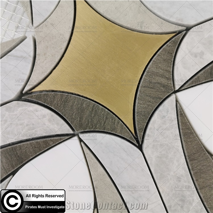 Factory Supplier Interior Design Brass Mosaic Tile