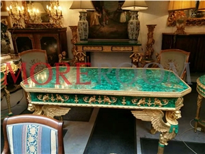 Golden Malachite Dining Table Top
