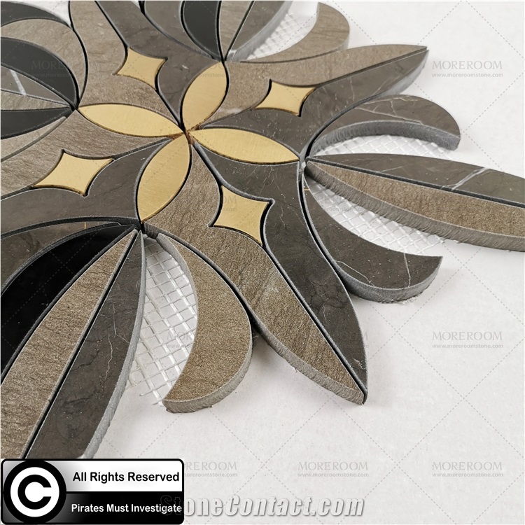 Nero Margiua Polished Black Pattern Metal Mosaic