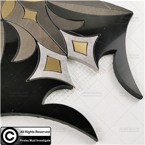 Nero Margiua Polished Black Pattern Metal Mosaic