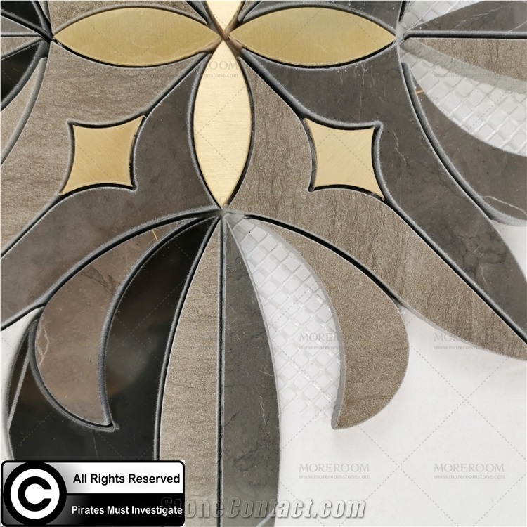 Nero Margiua Polished Black Pattern Metal Mosaic