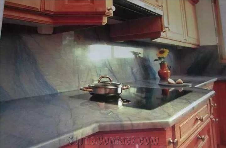 Azul Macaubas Blue Color Countertops Bathroom
