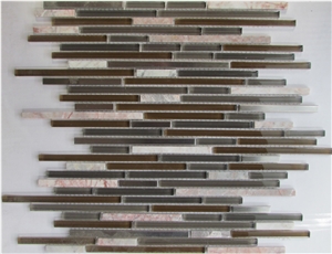 Basketweave Multicolor Mosaic Linear Strips