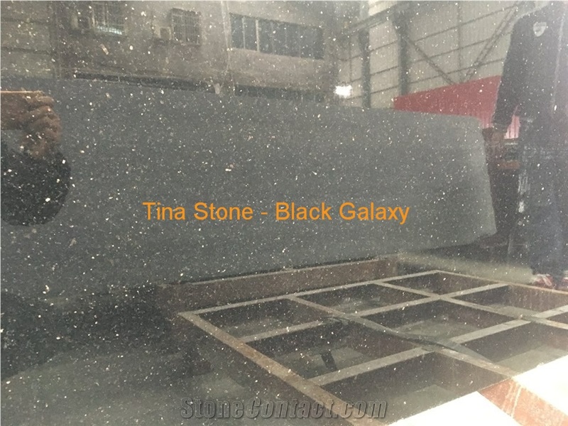 Black Galaxy Countertop Polished Kitchen