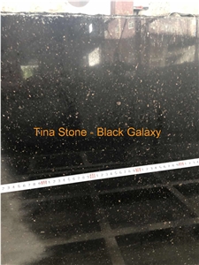 Black Galaxy Granite Stone Slabs Tiles, 2Cm Thick