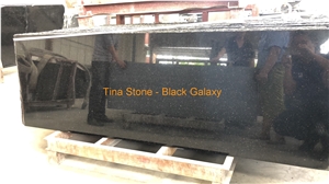 Black Galaxy Granite Stone Slabs Tiles, 2Cm Thick