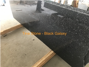 Black Galaxy Granite Stone Slabs Tiles, 2Cm Thick