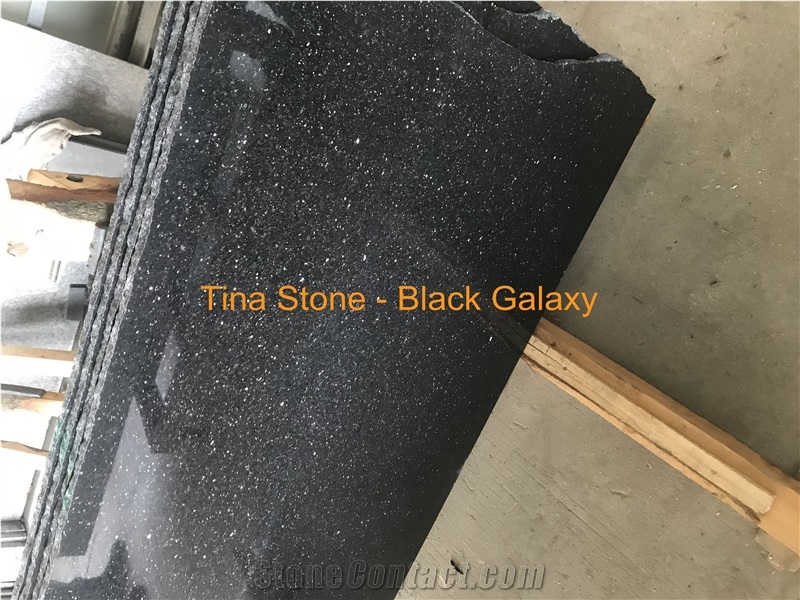 Black Galaxy Granite Stone Slabs Tiles, 2Cm Thick