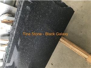 Black Galaxy Granite Stone Slabs Tiles, 2Cm Thick