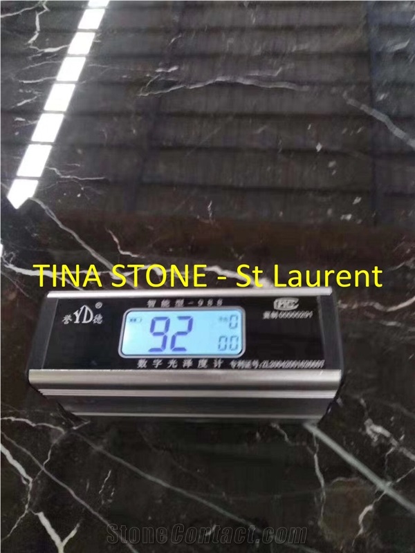 Black St Laurent Marble Stone Slabs Wall Tiles