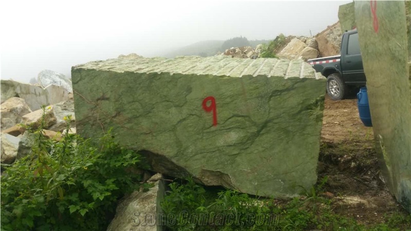 Block Ming Green Marble High Quality Quarry Cut