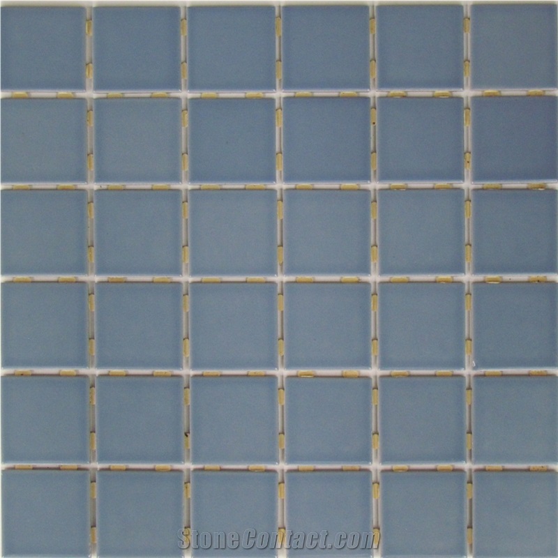 Blue Manmade Stone Ceramic Backed Mosaic