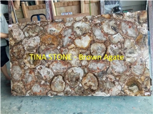 Brown Agate Gemstone Precious Stone Slabs Tiles