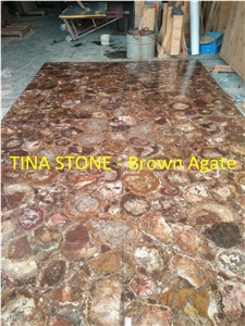 Brown Agate Gemstone Precious Stone Slabs Tiles