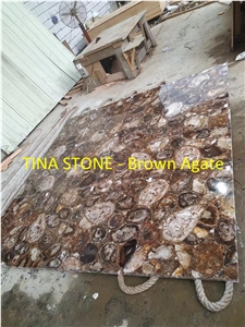 Brown Agate Gemstone Precious Stone Slabs Tiles