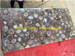 Brown Agate Gemstone Precious Stone Slabs Tiles