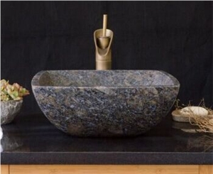 Butterfly Blue Granite Wash Sink Basin Bathroom