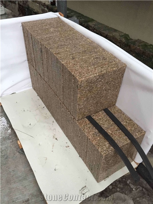 China Brown Granite Flamed Subway Tiles Slabs