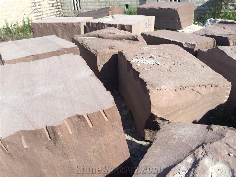 China Marble Block Rosewood Purple Wooden Stone