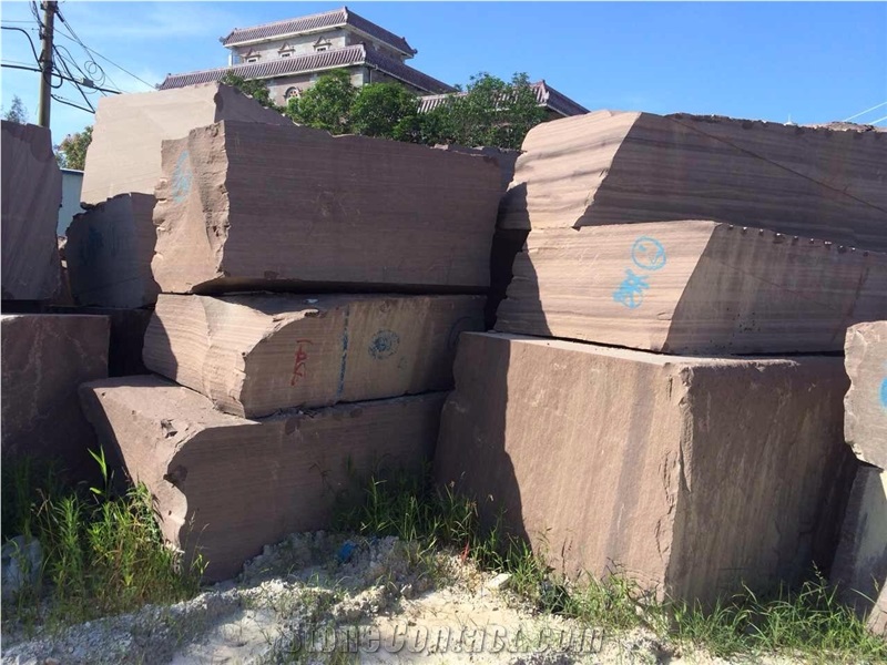 China Marble Block Rosewood Purple Wooden Stone