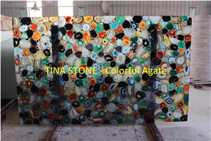 Colorful Agate Gemstone Precious Stone Slabs Tiles