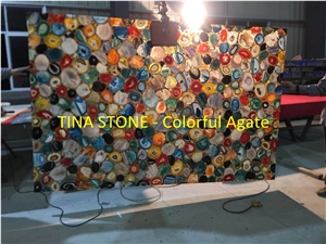 Colorful Agate Gemstone Precious Stone Slabs Tiles