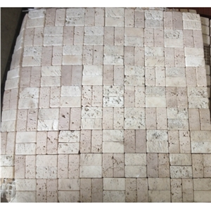 Cream Travertine Honed Polished Wall Mosaic