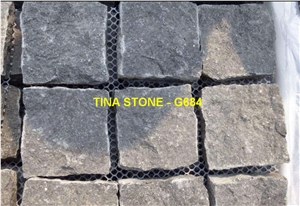 G684 Granite Black Stone Cobble Floor Flamed G684 Granite Black Stone Cobble Floor Flamed