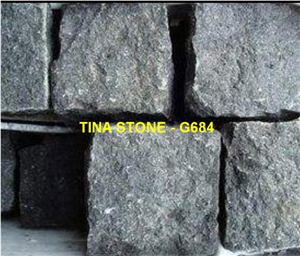 G684 Granite Black Stone Cobble Floor Flamed
