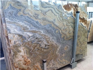 Gold Blue Onyx Floorwall Tiles Floor Covering