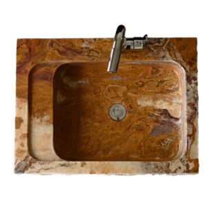 Golden Onyx Stone Rectangle Sinks Basins Natural