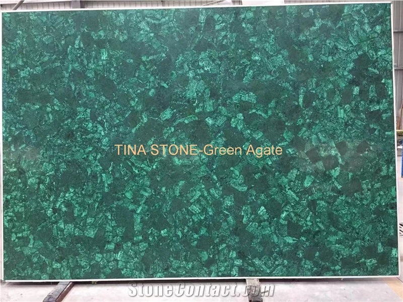 Green Agate Natual Gemstone Semiprecious Tiles