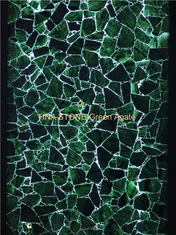 Green Agate Natual Gemstone Semiprecious Tiles