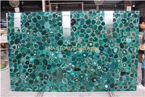 Green Agate Natual Gemstone Semiprecious Tiles