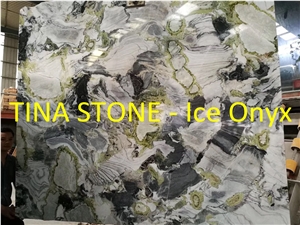 Ice Onyx Stone Flooring Slabs Wall Covering