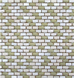 Interior Stone Beige and Green Color Mosaic Wall Interior Stone Beige and Green Color Mosaic Wall