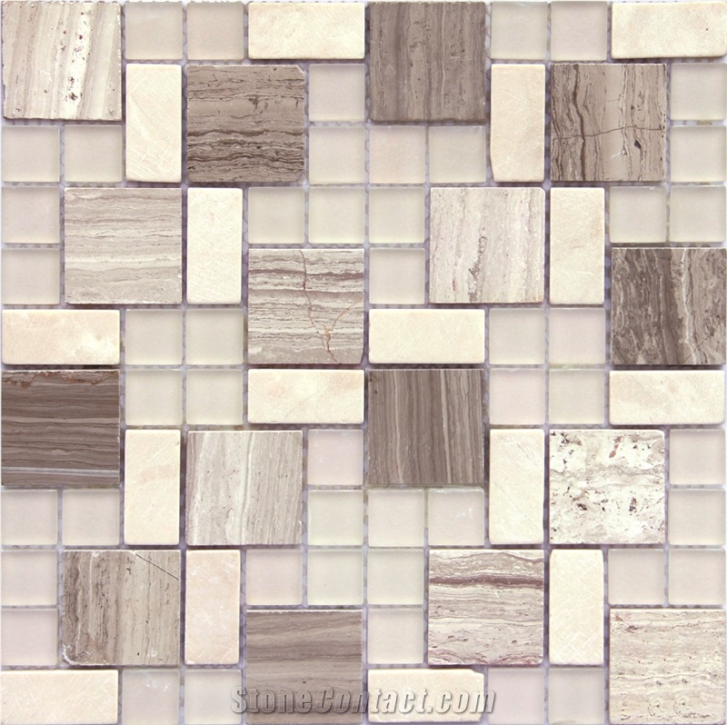 Interior Stone Crystal and Stone Mixed Mosaic