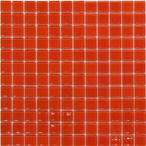 Interior Stone Mosaic Red Color Glass Wall Floor