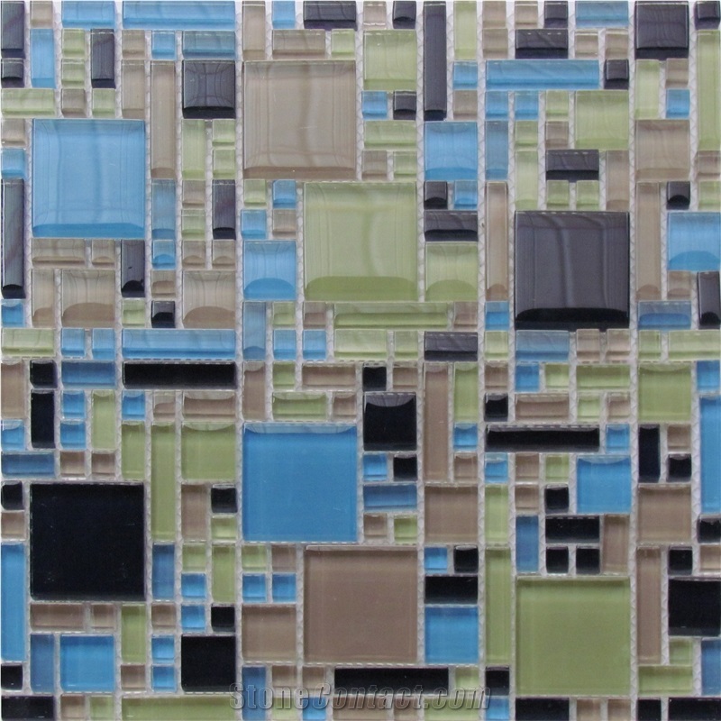 Interior Stone Multicolor Crystal Mosaic Wall