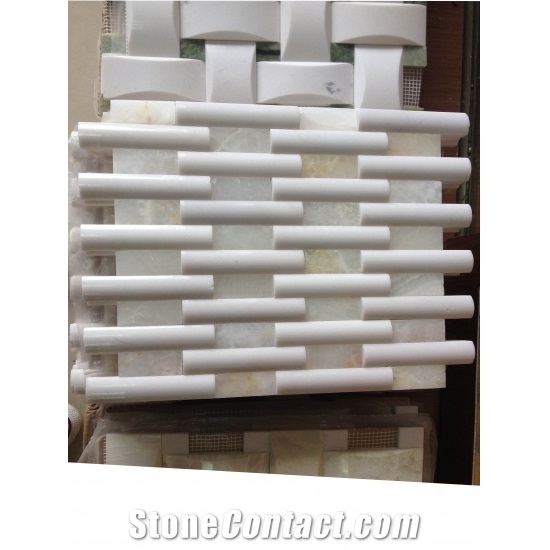 Interior Stone White Onyx Thasso Mosaic Polished