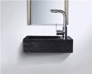 Limestone Black Color Stone Sinks Basins Kitchen