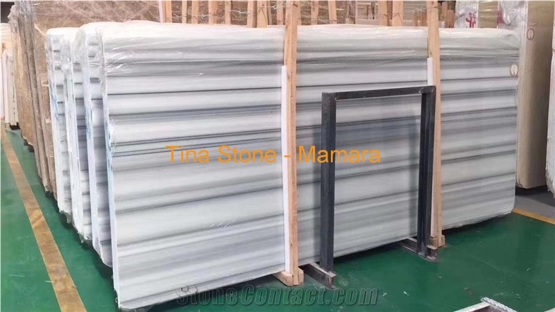 Mamara White Marble Tiles Slabs Floor Covering