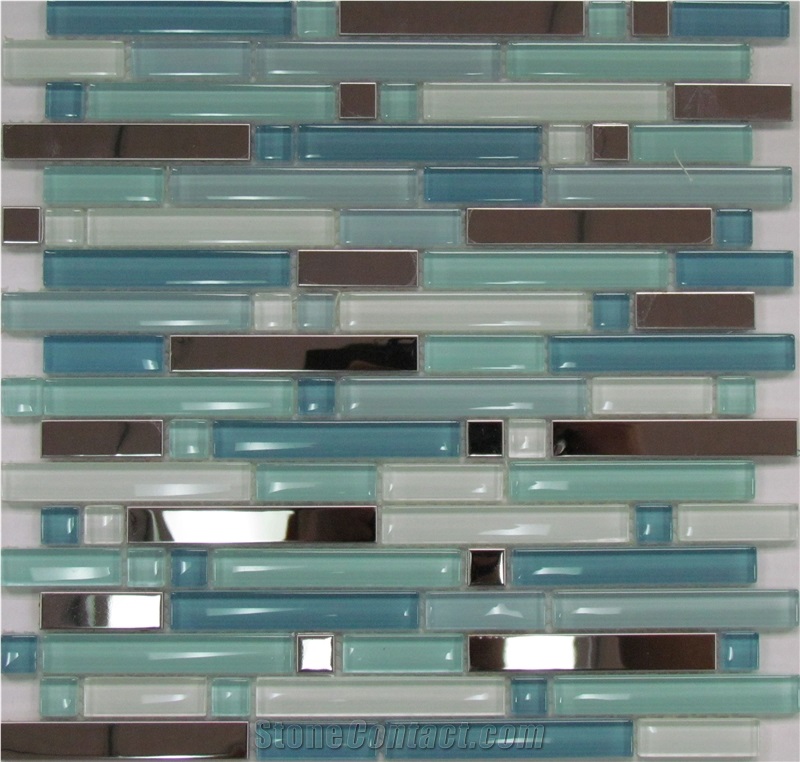 Multicolor Mosaic Pattern Linear Strips Wall Floor