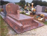 Multicolor Red Monuments Cemetery Tombstone