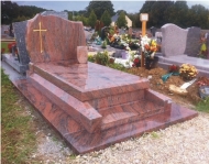 Multicolor Red Monuments Cemetery Tombstone