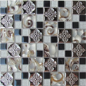 Multicolor Stone Metal Mosaic Wall Floor Covering