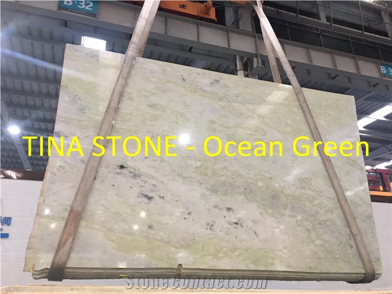 Ocean Green Marble Wave Walling Tiles Floor Slabs