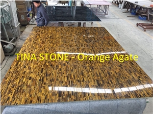Orange Agate Gemstone Precious Stone Slabs Tiles